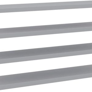 4 estantes flotantes montados en la pared, estantes de pared de MDF grises para dormitorio con soportes invisibles, estantes grises para decoración 4 estantes flotantes montados en la pared, estantes de pared de MDF grises para dormitorio con soportes invisibles, estantes grises para decoración