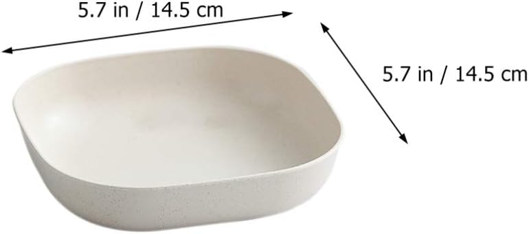 Juego de 4 cuencos cuadrados para cereales, cuencos pequeños de plástico para cocina, cuencos poco profundos de 6 pulgadas para sopa, ensalada,