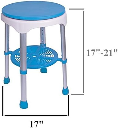 Healthline Taburete de baño redondo, taburete de ducha compacto y banco de 350 libras, taburete de bañera pequeño para ducha, asiento