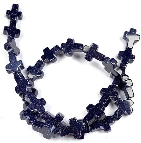 Phicus – Cruces de piedra semipreciosa natural con cuentas de ágata de cristal dispersas para hacer joyas, pulseras, accesorios de collares, (color
