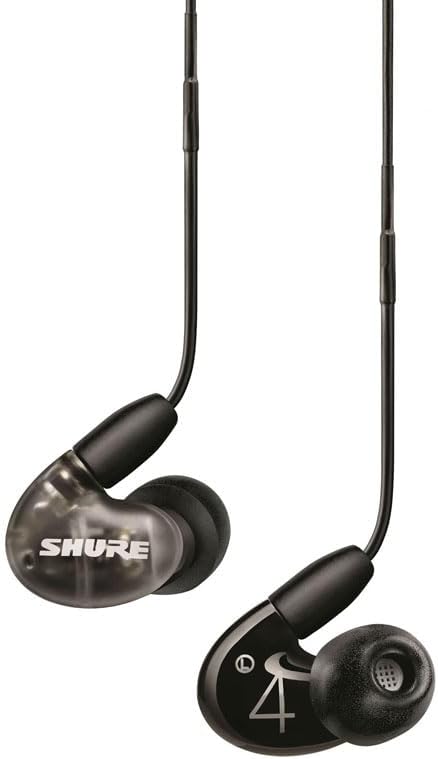 Shure AONIC 4 auriculares con aislamiento de sonido con cable, sonido detallado, híbrido de doble controlador, ajuste seguro en la oreja, cable