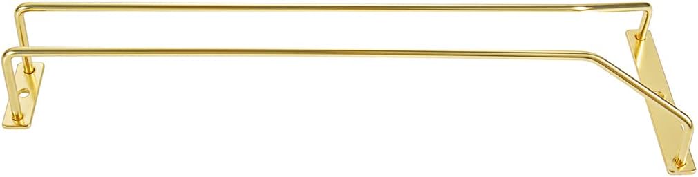 Soporte para copas de vino de 14.0 in, dorado, para debajo del gabinete, soporte para copas de vino, soporte para copas de alambre para colgar para