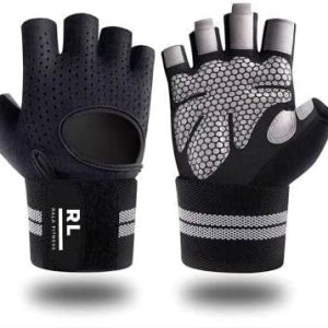 Guantes de entrenamiento ventilados con muñequeras y protección completa de la palma para levantamiento de pesas, fitness, colgar, pesas y uso en el Guantes de entrenamiento ventilados con muñequeras y protección completa de la palma para levantamiento de pesas, fitness, colgar, pesas y uso en el