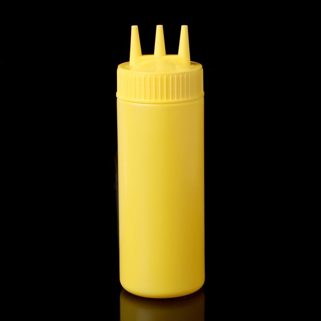 1 botella blanca para apretar, botella exprimible de 3 agujeros, dispensador de condimentos, salsa, vinagre, aceite, ketchup, cruet, condimentos,