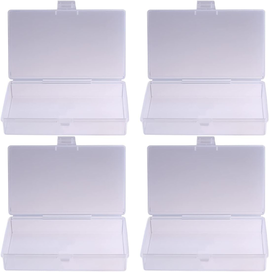 EXCEART Caja de almacenamiento rectangular de plástico transparente, caja de joyería transparente, contenedor práctico, contenedor de plástico para