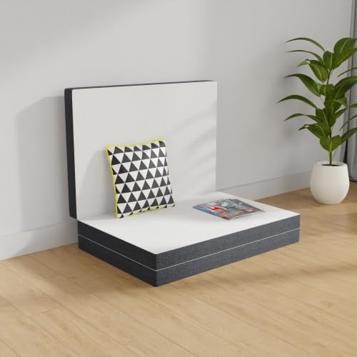 Colchón plegable individual XL de tres pliegues, lujosa cama de espuma viscoelástica de 4 pulgadas, perfecto para dormitorios universitarios y