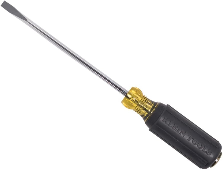 Klein Tools 605-6B – Destornillador de punta de gabinete de doblado de alambre de 6 pulgadas, fabricado en EE. UU