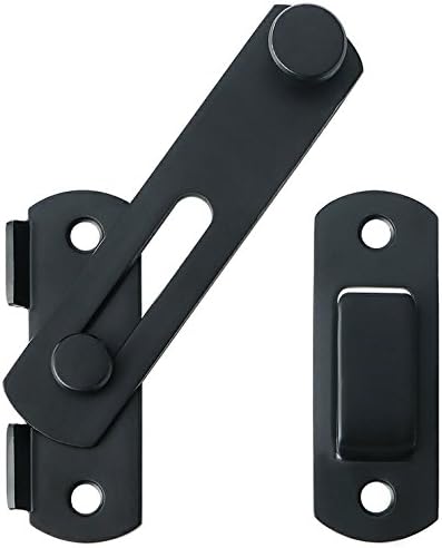 Alise Cerradura de puerta de seguridad para valla de madera de granero MS9500-B, acero inoxidable SUS304 resistente, negro mate