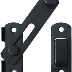Alise Cerradura de puerta de seguridad para valla de madera de granero MS9500-B, acero inoxidable SUS304 resistente, negro mate Alise Cerradura de puerta de seguridad para valla de madera de granero MS9500-B, acero inoxidable SUS304 resistente, negro mate