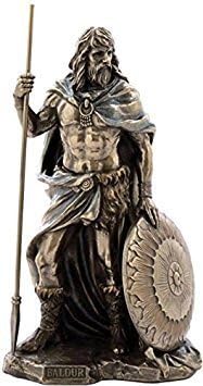 US Dios nórdico de 8.75 pulgadas – Baldur – Figura de escultura de bronce fundido en frío