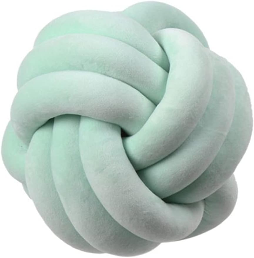 Almohadas redondas de nudo para decoración de habitación de niños, juguetes de peluche calmantes para aliviar el estrés (menta, 11 pulgadas11.0in)