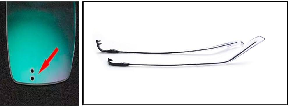 1 par de brazos de marco de metal, lentes sin montura para piernas, lentes de repuesto para patillas (Negro), Negro –