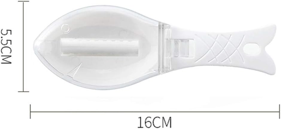 Rápido quitar el cepillo de piel de pescado de plástico escamas de pescado ralladores raspador herramienta de limpieza fácil de la cocina (blanco)