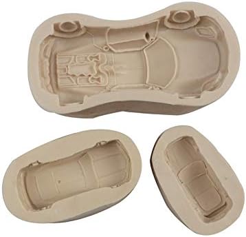 Xidmold Molde de silicona para pastel de carreras de autos deportivos, 3 piezas, molde de silicona para dulces, decoración de tartas, molde para