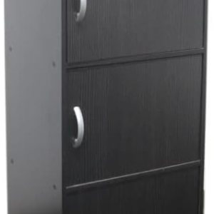 Home Basics Gabinete de cubo de 5 puertas, grande, negro Home Basics Gabinete de cubo de 5 puertas, grande, negro