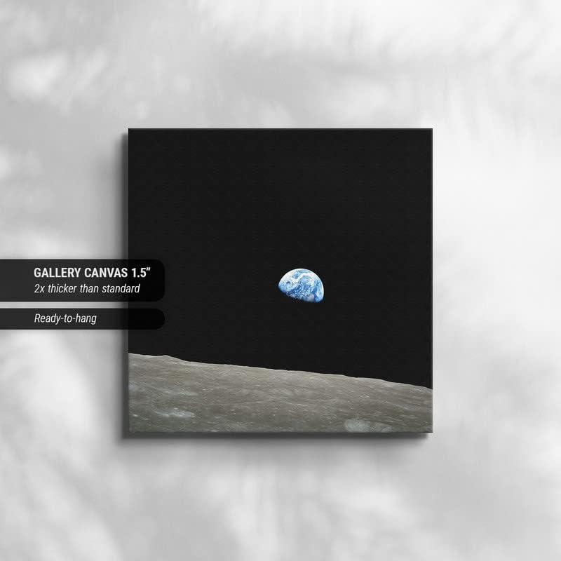 CanvasWAY – NASA Earthrise Apollo 8, imagen de la Tierra desde la superficie de las lunas desde la impresión de la misión Apolo 8, imagen artística