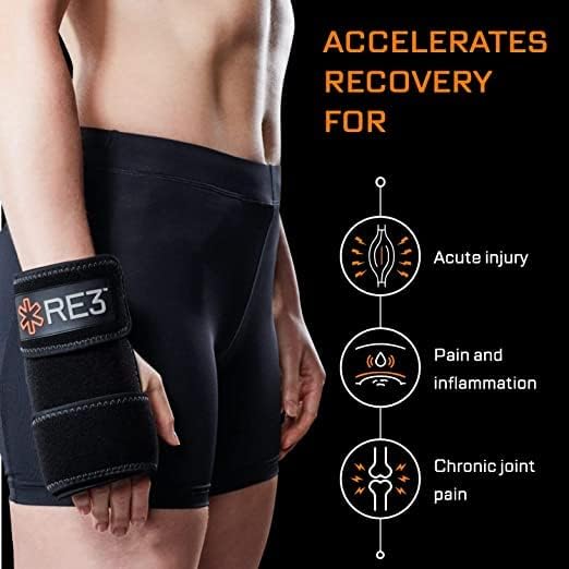 RE3 Paquete de compresión de hielo para tobillo, muñeca y codo, envoltura de crioterapia para dolor crónico, tendinitis de Aquiles, fascitis