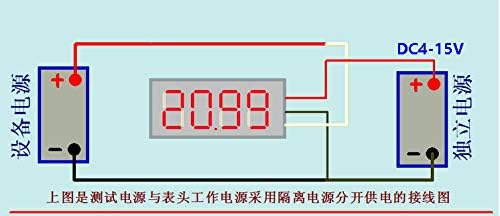 0.36 “4bit 0-1000V Pantalla LED de alta precisión DC Voltímetro digital Probador de voltaje de batería Medidor de panel de motocicleta de coche 5V