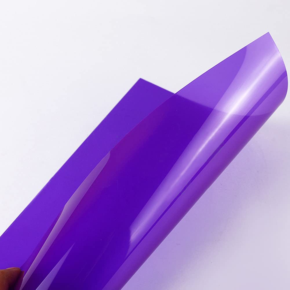 Tong Gu 5 hojas de plástico flexible de PVC A4 de colores transparentes de gel transparente para manualidades, filtro de iluminación (morado)