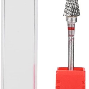 Keenso Broca de uñas, forma cónica profesional, punta de manicura de acero de tungsteno para manicura, pedicura, eliminación de gel, semipermanente, Keenso Broca de uñas, forma cónica profesional, punta de manicura de acero de tungsteno para manicura, pedicura, eliminación de gel, semipermanente,