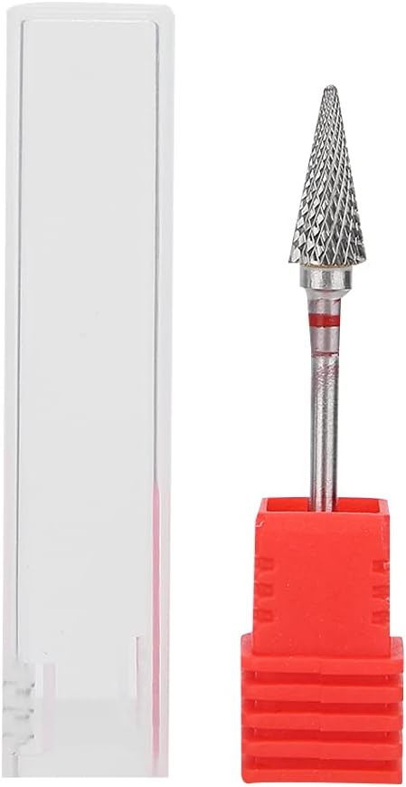 Keenso Broca de uñas, forma cónica profesional, punta de manicura de acero de tungsteno para manicura, pedicura, eliminación de gel, semipermanente,