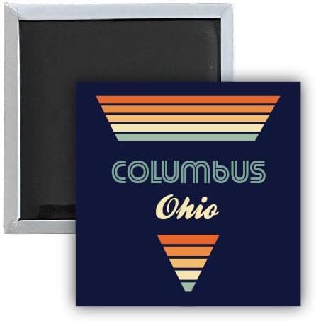 Columbus Ohio – Imán para nevera (2.5 x 2.5 pulgadas), diseño retro