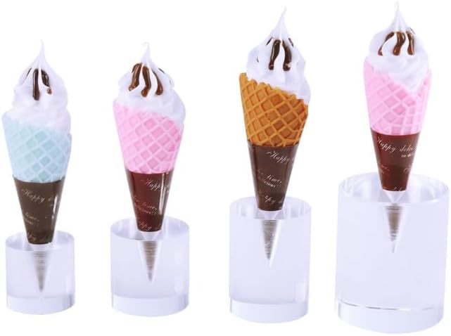 Mcredy Soporte para helados, 0.98 x 0.98 x 0.98 pulgadas, soporte de exhibición de cono acrílico transparente, soporte de exhibición de cono de