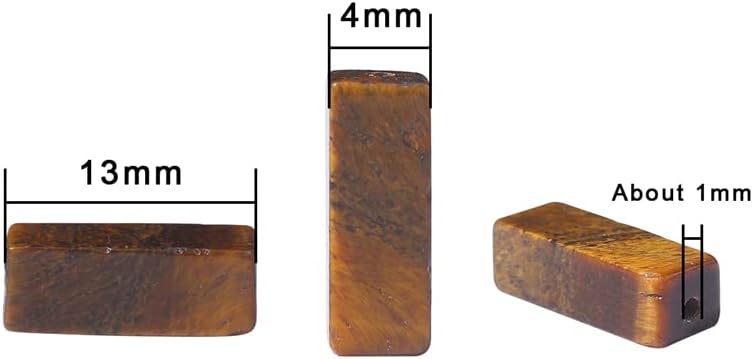 Columna rectangular de 0.157 x 0.512 in, piedra natural, ojo de tigre, cuentas sueltas, tubo de piedra de energía, energía curativa, para hacer