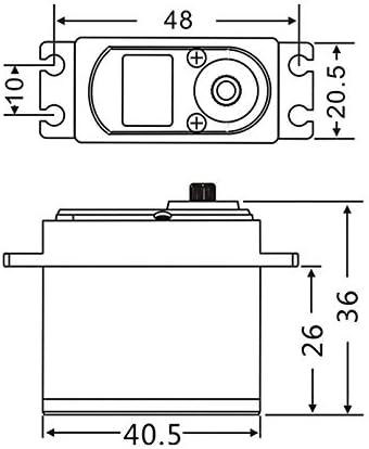 JX Servo PDI-HV7232MG 70.5 lbs Gran Torque 180 grados de alto voltaje Digital sin núcleo servo para DIY RC helicóptero Drone piezas (solo servo)
