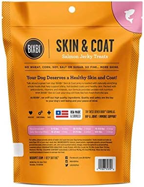 BIXBI Skin & Coat – Golosinas de salmón para perros, 5 onzas, golosinas para perros de salmón para cadera y articulaciones, 5 onzas