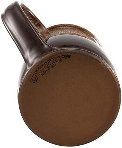 HONEY BEAR KITCHEN Taza de cerámica hecha a mano con vientre alto (chocolate con esmalte de mármol blanco canela, 14 onzas)