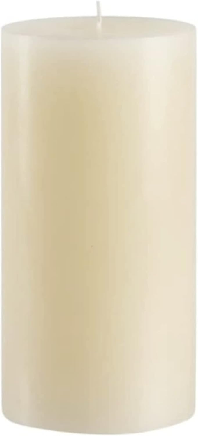 Vela de pilar marfil de lujo de 4 x 8 pulgadas, sin perfume, mechas de algodón, color sólido, hecha a mano, bodas, decoración del hogar,