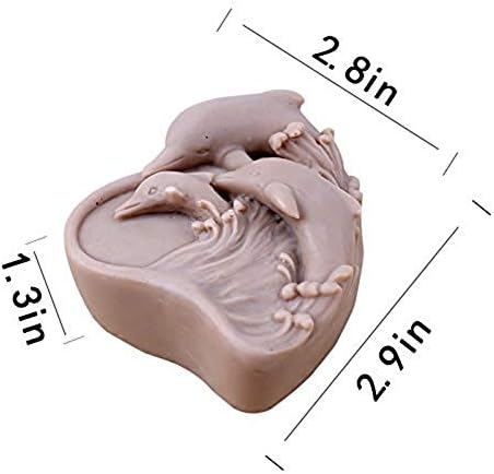 YSCEN – Moldes de jabón de silicona, diseño de delfines, diseño de corazón y delfines, moldes de jabón hechos a mano con temática marina