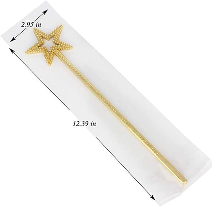 2 varitas mágicas de estrella de plástico con purpurina para princesa, palitos de ángel de hadas, varitas de Navidad, cosplay, accesorios de disfraz