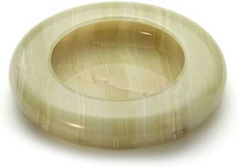 Cenicero de cigarrillos de piedra Onyx con 2 reposos, cenicero pequeño para el hogar, cenicero fresco para interiores y exteriores, mesa de café,