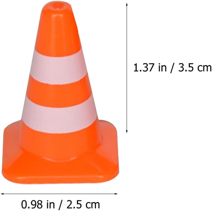Toddmomy Mini conos de tráfico, 7 unidades, pequeños conos de construcción, mini conos de tráfico de plástico, pequeños conos de tráfico, señales de