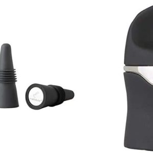 Rabbit Juego de 4 tapones para botellas, multicolor, champán y vino (terciopelo negro) Rabbit Juego de 4 tapones para botellas, multicolor, champán y vino (terciopelo negro)