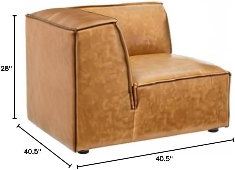 Modway Restore – Sofá modular de cuero vegano, 40.5 x 40.5 x 28, marrón