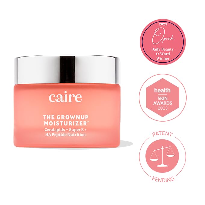 Caire The Grownup Pro-Aging Moisturizer Advanced Hyaluronic Acid Peptide Natural Ceramide Lipid Replenishing Moisturizer. Lucha contra las arrugas,