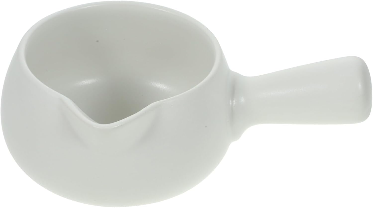 Luxshiny Olla de leche de cerámica, calentador de mantequilla con asa, mini cacerola de cerámica para cocina y hogar (blanco)
