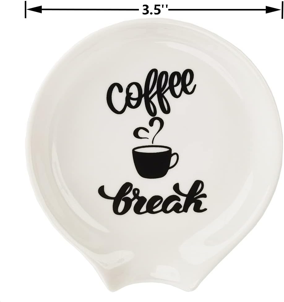 Coffee Break – Soporte para cucharas de café, grabado, lindo soporte para cucharas de encimera, divertido casa de campo, bar, estación de café,