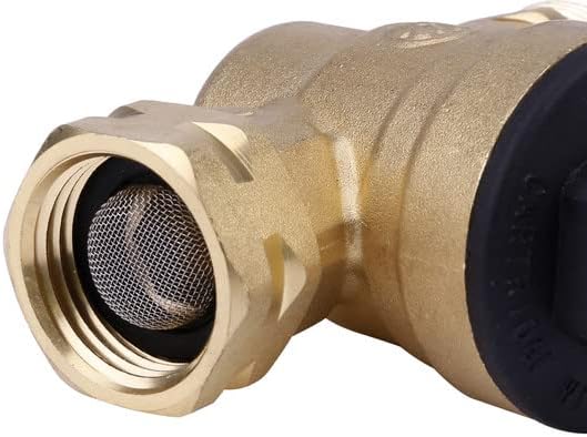 Regulador de presión de agua para autocaravana con medidor ajustable de manguera de agua de 34 pulgadas, regulador de presión de agua para caravana