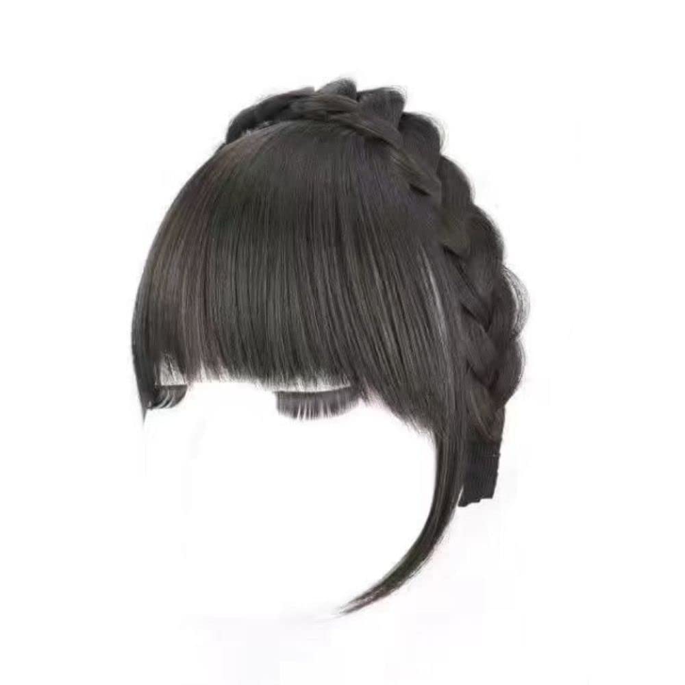 Banda de pelo falso, flequillo, trenza, peluca de flequillo, extensión de pelo con flecos, extensiones de cabello para mujeres con clips (tiene