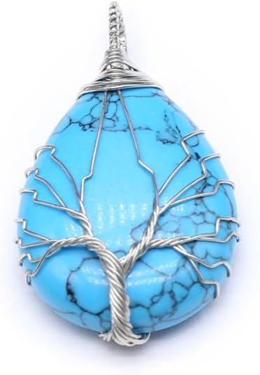 4 colgantes de piedra natural con forma de gota de agua al azar, cristal curativo, ágata de árbol de la vida, dijes para hacer joyas, collares,
