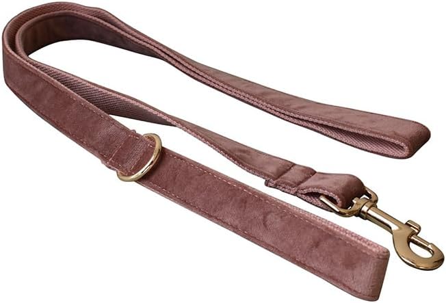 Juego de collar y correa de terciopelo para perro, collar y correa suaves y cómodos, collares ajustables con hebilla de metal resistente para perros