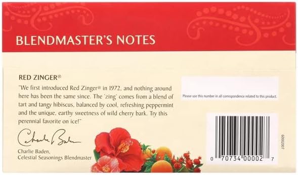 Celestial Seasonings té zngr Rojo