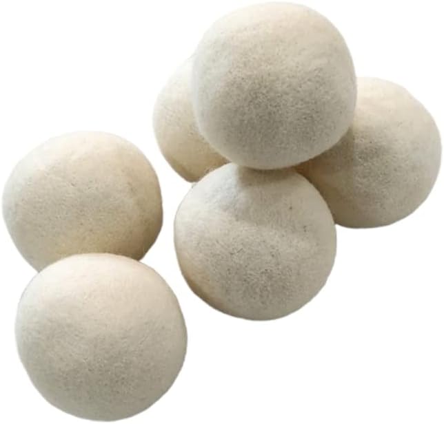 Bolas de lana para secadora  Paquete de 6  XL Premium Vin Gol  Suavizante de tela natural, reutilizable, ahorra tiempo de secado, suavizante de tela