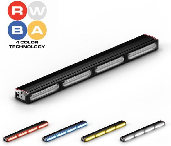 Feniex Quantum (ámbar, rojo, azul, blanco) – Barra de luz programable (cuádruple color desbloqueado, 400)