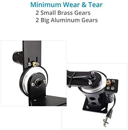 PROAIM Cabezal de inclinación panorámica motorizado junior de 2 ejes con control de palanca de mando de 12 V para cámara DSLR Jib Crane. Movimientos