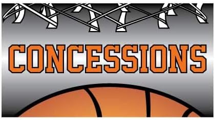 VictoryStore Cartel de concesiones de baloncesto  Cartel de concesiones de baloncesto de vinilo impermeable (3 pies x 5 pies)